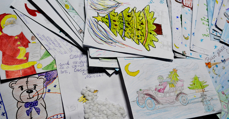 Copiii orfani şi rămaşi fără îngrijirea părinţilor au transmis astăzi scrisori şi desene pentru Moş Crăciun!