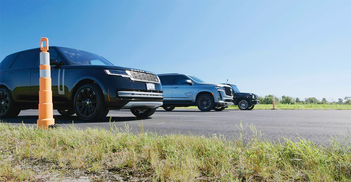 (VIDEO) Noul Cadillac Escalade V, cu 690 CP şi consum de 38 litri/100 km, e pus alături de noul Range Rover şi Mercedes-AMG G63
